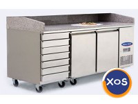 Masa pizza profesionala, 2 usi 7 sertare, Ideal Inox blat granit - 2