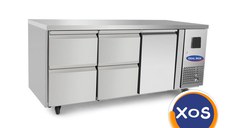 Masa rece cu 4 sertare si 1 usa, Ideal Inox, 420 l