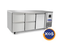 Masa rece cu 4 sertare si 1 usa, Ideal Inox, 420 l - 1