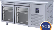 Masa rece profesionala cu 2 usi din sticla, Ideal Inox, 1500x600x850