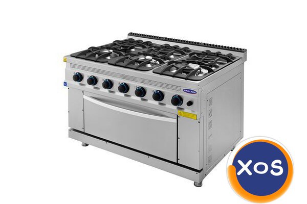 Masina de gatit 6 arzatoare si cuptor, Ideal Inox, Linia 930, GPL