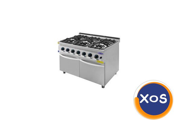 Masina de gatit cu 6 arzatoare, Ideal Inox, Linia 930, GPL