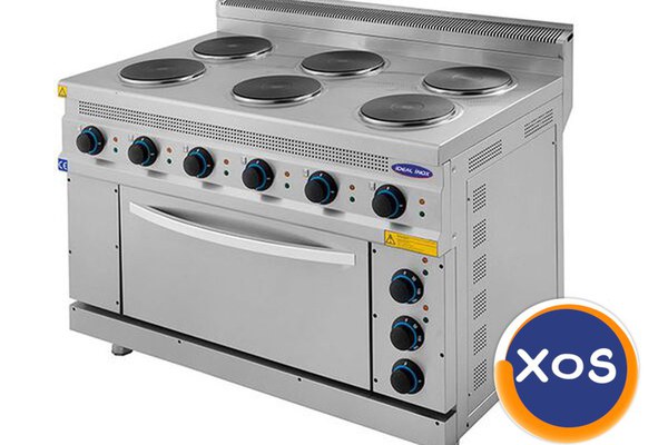 Masina de gatit cu 6 plite si cuptor, Ideal Inox, Linia 700