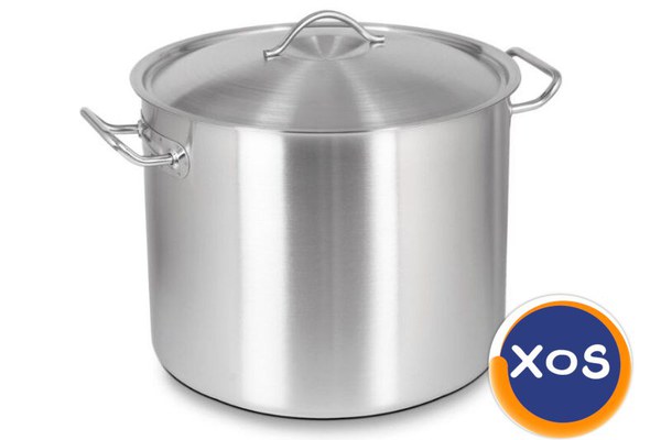 Oala profesionala inox cu capac, cilindrica, Orta Derin 44 l, Ideal In
