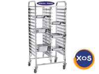 Rastel gastronomic dublu, Ideal Inox, 2 x15 GN 1/1 - 1