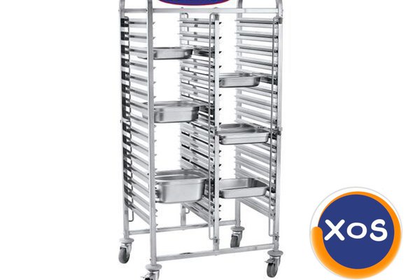 Rastel gastronomic dublu, Ideal Inox, 2 x15 GN 1/1