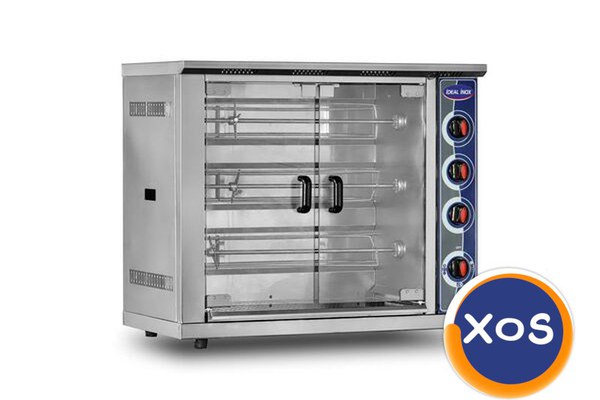 Rotisor profesional electric, Ideal Inox, 15 pui, geam fata si spate