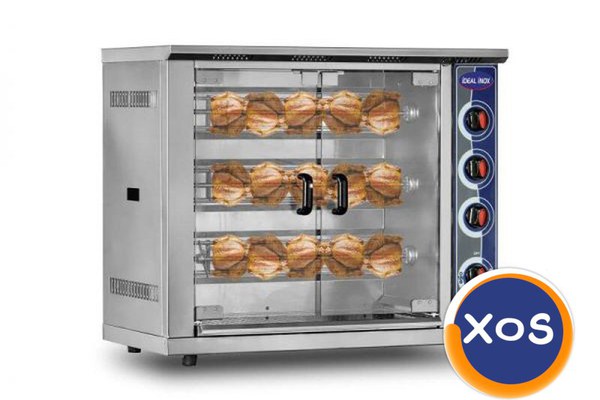 Rotisor profesional electric, IDEAL INOX, capacitate de 15 pui
