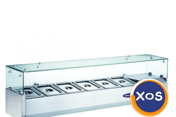Vitrina rece pentru ingrediente, Ideal Inox, 6 buc. GN 1/4 00059494