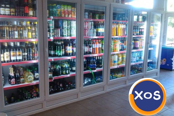 Vitrina suc, apa, bere, Ideal Inox, agregat extern, 2200x800x2100