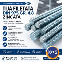 Tija Filetata DIN 975 Gr. 4.8 Zincata – Pentru Fixare si Montaj - 1
